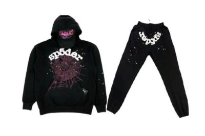 Sp5der 22ss Classic Flame Logo–Black Tracksuit